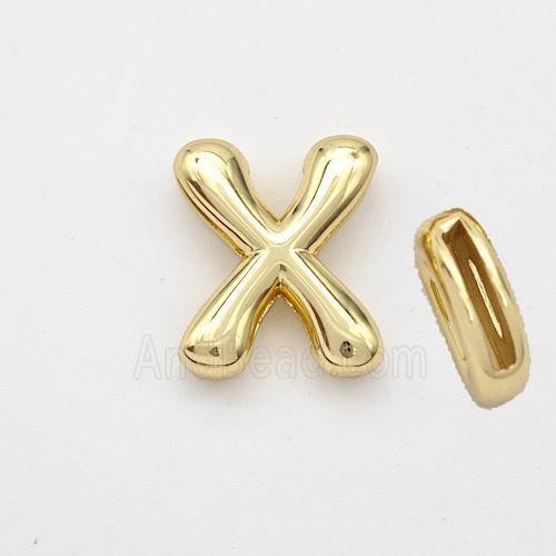 Copper Letter-X Beads Gold Plated