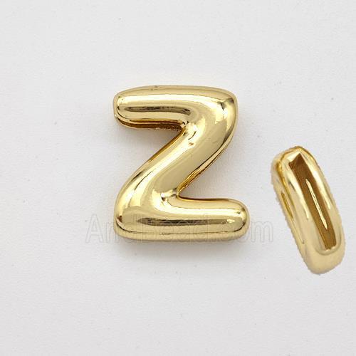 Copper Letter-Z Beads Gold Plated
