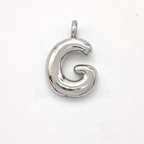 Copper Letter-G Pendant Platinum Plated