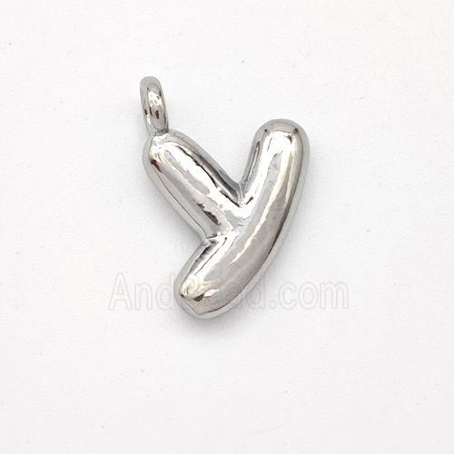 Copper Letter-Y Pendant Platinum Plated