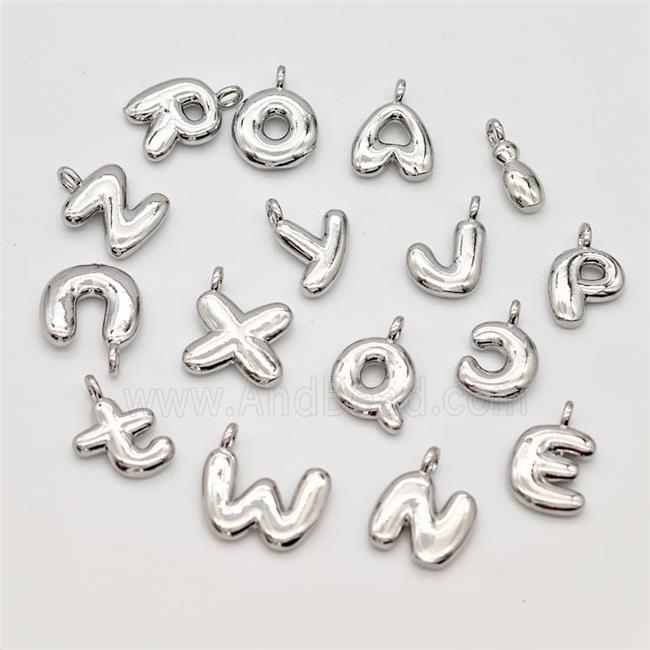 Copper Alphabet Pendant Mix Letters Platinum Plated
