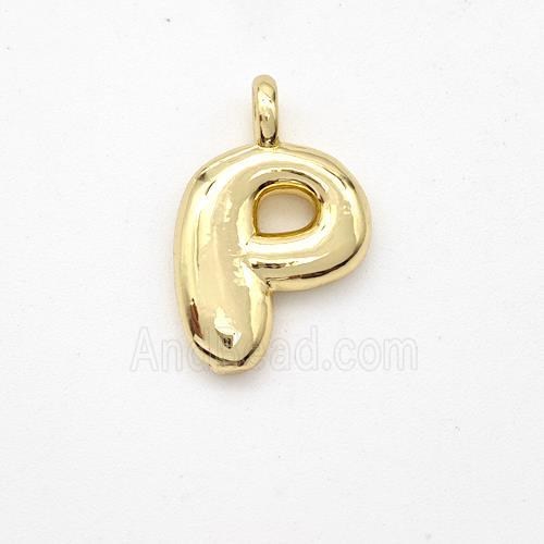 Copper Letter-P Pendant Gold Plated