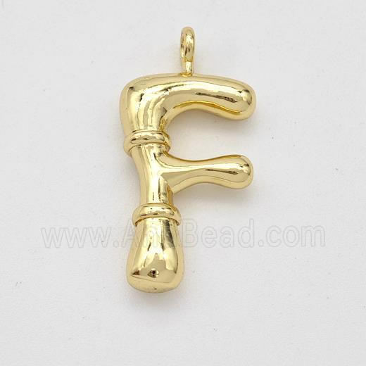 Copper Letter-F Pendant Gold Plated