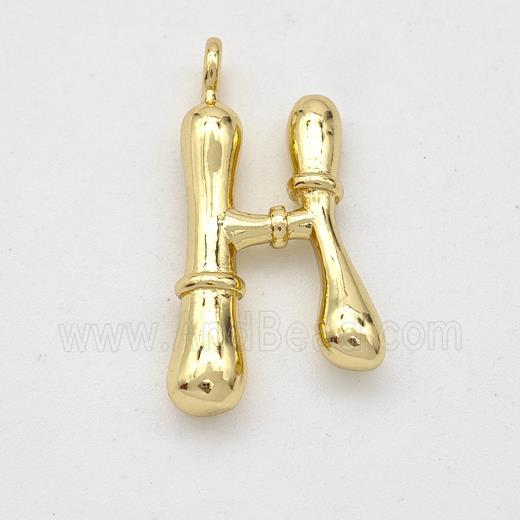 Copper Letter-H Pendant Gold Plated