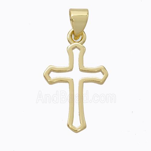 Copper Cross Pendant Gold Plated