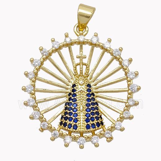 Rope Charms Copper Pendant Pave Zirconia Gold Plated