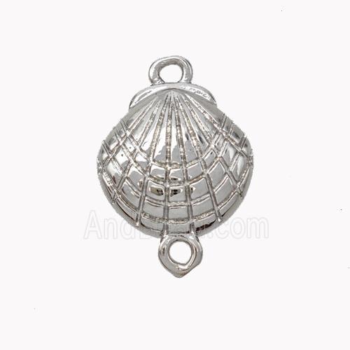 Copper Scallop Shell Connector Platinum Plated