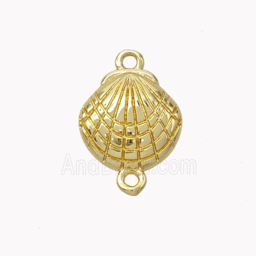 Copper Scallop Shell Connector Gold Plated
