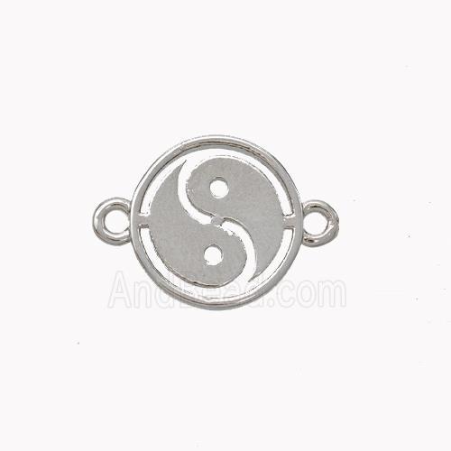 Copper Taichi Connector Yinyang Platinum Plated
