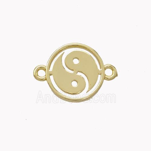 Copper Taichi Connector Yinyang Gold Plated