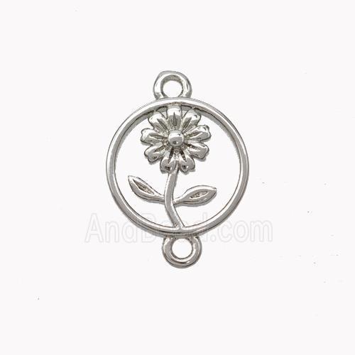 Copper Flower Connector Platinum Plated