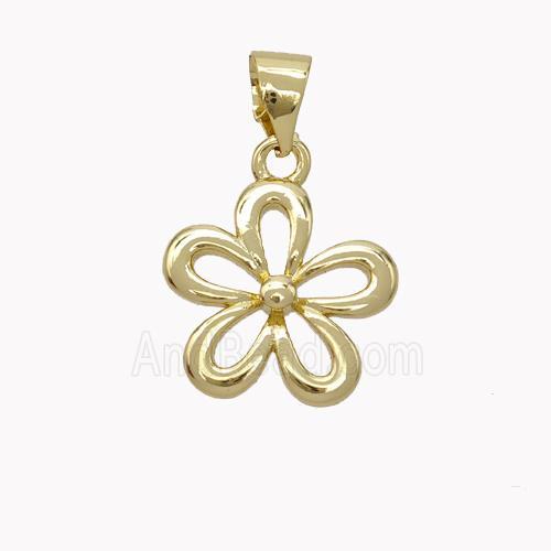 Copper Flower Pendant Gold Plated