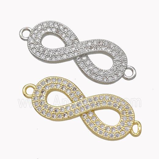 Copper Infinity Connector Micropave Zirconia Mixed