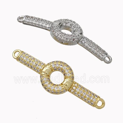 Wristwatch Charms Copper Connector Micropave Zirconia Curving Mixed