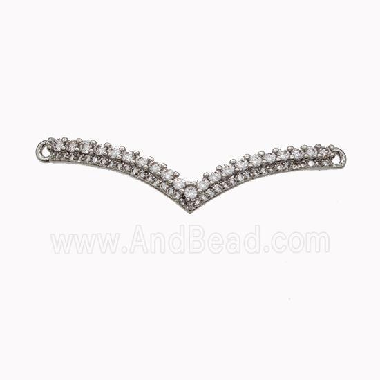 Wild Goose Charms Copper Birds Pendant Micropave Zirconia Platinum Plated