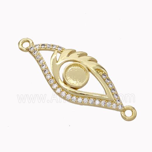 Copper Eye Connector Micropave Zirconia Gold Plated