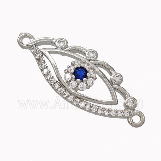 Copper Eye Connector Micropave Zirconia Platinum Plated