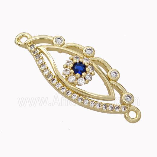 Copper Eye Connector Micropave Zirconia Gold Plated