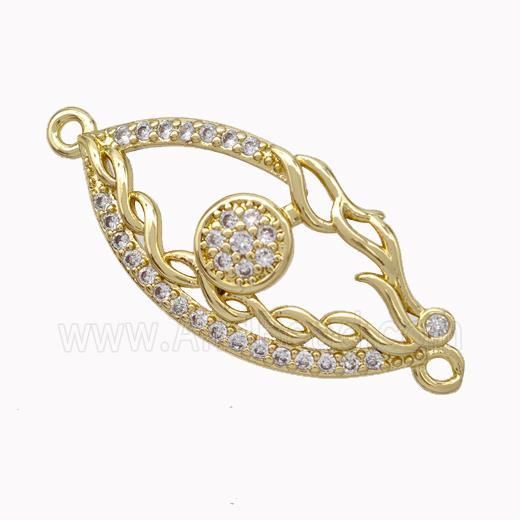 Copper Eye Connector Micropave Zirconia Gold Plated