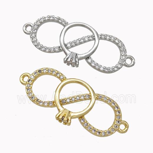 Copper Infinity Connector Micropave Zirconia Mixed