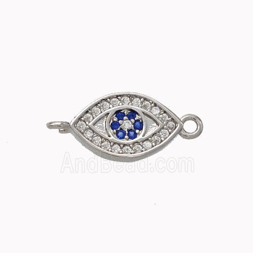Copper Eye Connector Micropave Zirconia Platinum Plated