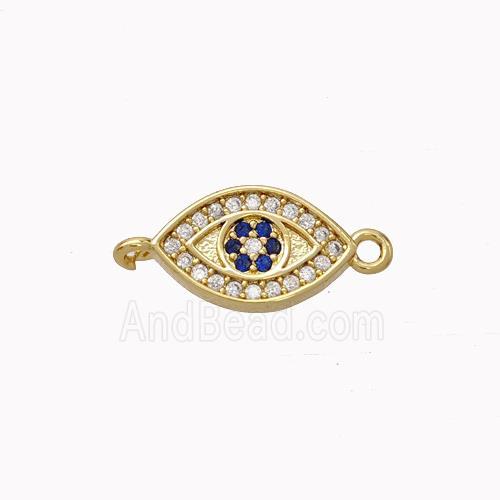 Copper Eye Connector Micropave Zirconia Gold Plated