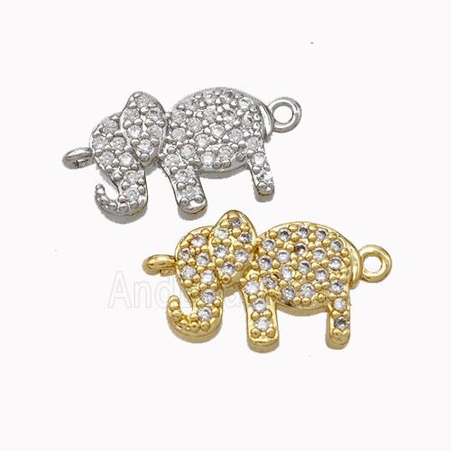 Copper Elephant Connector Micropave Zirconia Mixed