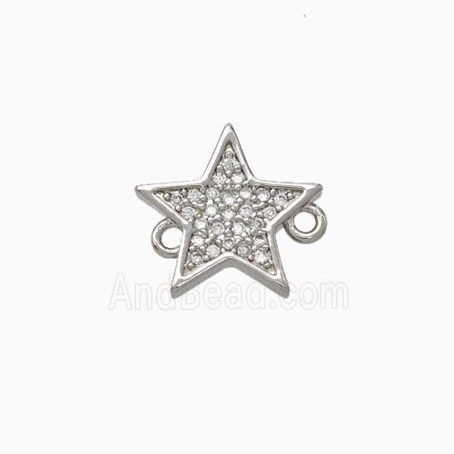 Copper Star Connector Micropave Zirconia Platinum Plated