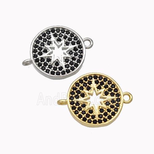 Copper Northstar Connector Micropave Zirconia Circle Mixed