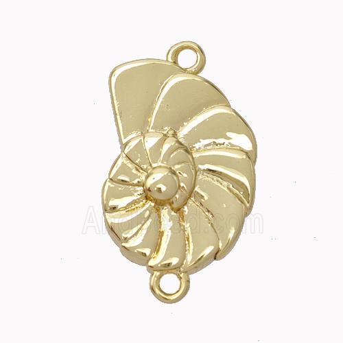 Nautilus Charms Copper Spiral Connector Shell Gold Plated