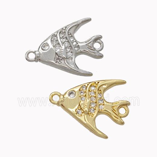 Copper Fish Connector Micropave Zirconia Mixed