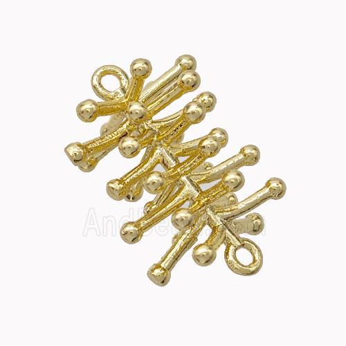 Branch Charms Copper Connector Gold Plated