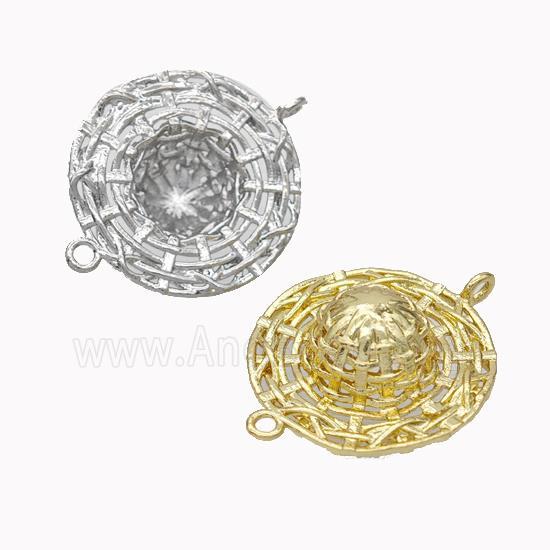 Hat Charms Copper Connector Hollow Mixed