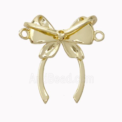 Copper Bowknot Pendant Gold Plated