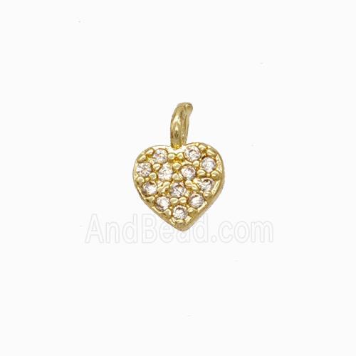 Copper Heart Pendant Micropave Zirconia Gold Plated