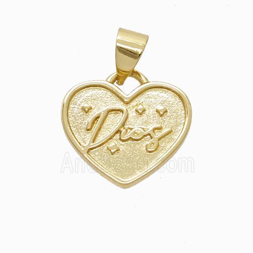 Copper Heart Pendant Dios Gold Plated