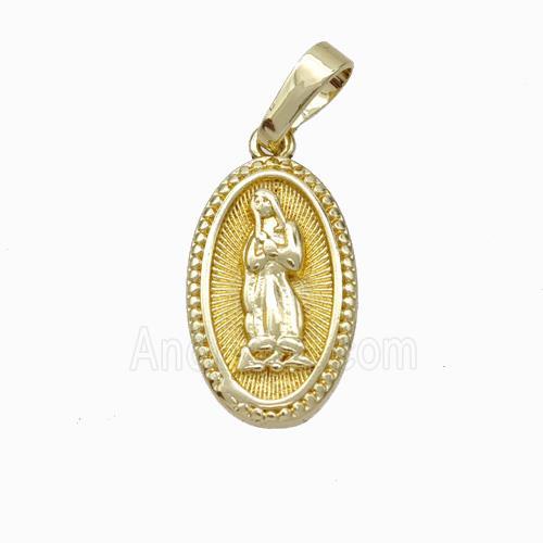 Jesus Charms Copper Pendant Gold Plated