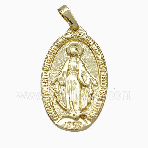 Virgin Mary Charms Copper Pendant Gold Plated
