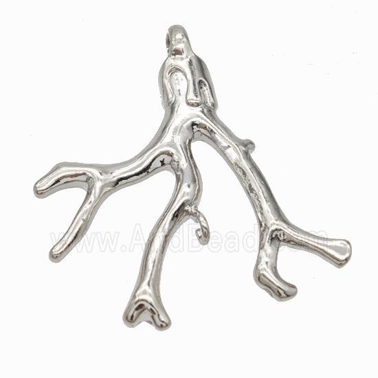 Copper Branch Charms Pendant Platinum Plated