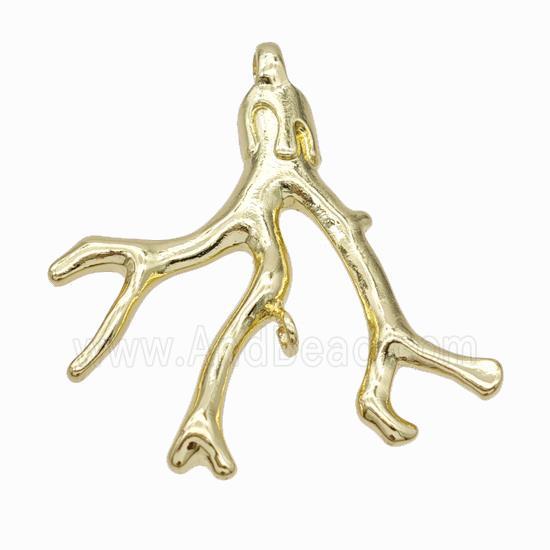 Copper Branch Charms Pendant Gold Plated