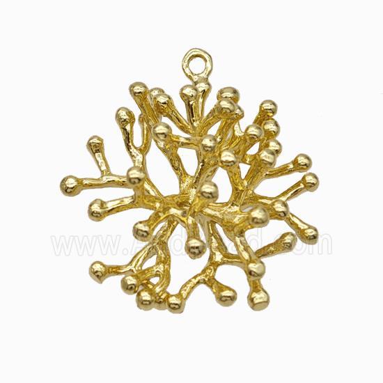 Copper Branch Charms Pendant Gold Plated