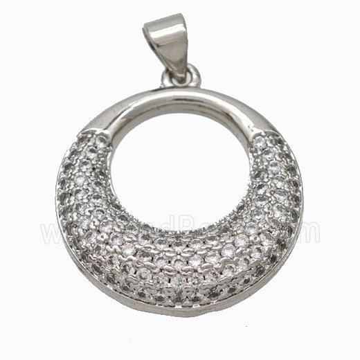 Copper GoGo Pendant Micropave Zirconia Platinum Plated