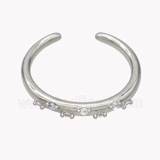 Copper Ring Micropave Zirconia Platinum Plated