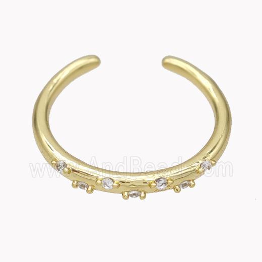 Copper Ring Micropave Zirconia Gold Plated
