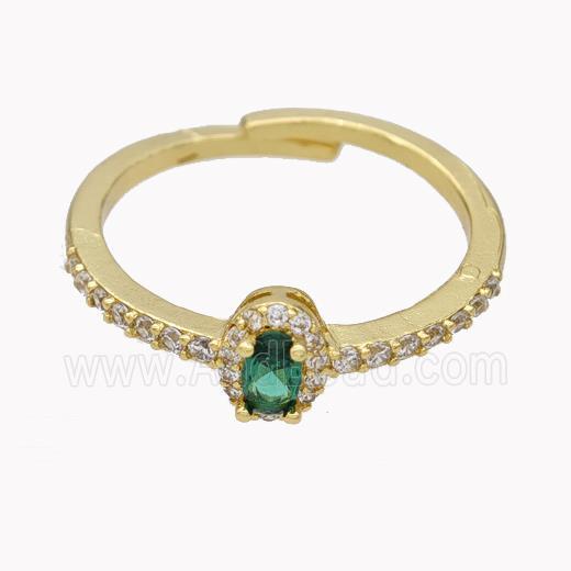 Copper Rings Micropave Zirconia Adjustable Gold Plated