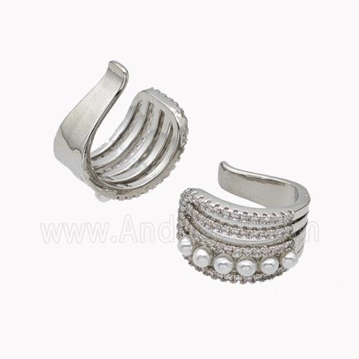Copper Ring Pave Pearlized Resin Platinum Plated