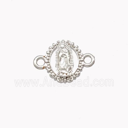 Virgin Mary Charms Copper Connector Platinum Plated