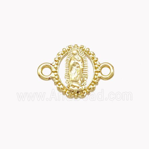 Virgin Mary Charms Copper Connector Gold Plated