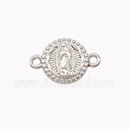 Virgin Mary Charms Copper Connector Platinum Plated