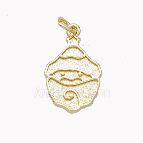 Santa Claus Charms Copper Pendant Gold Plated
